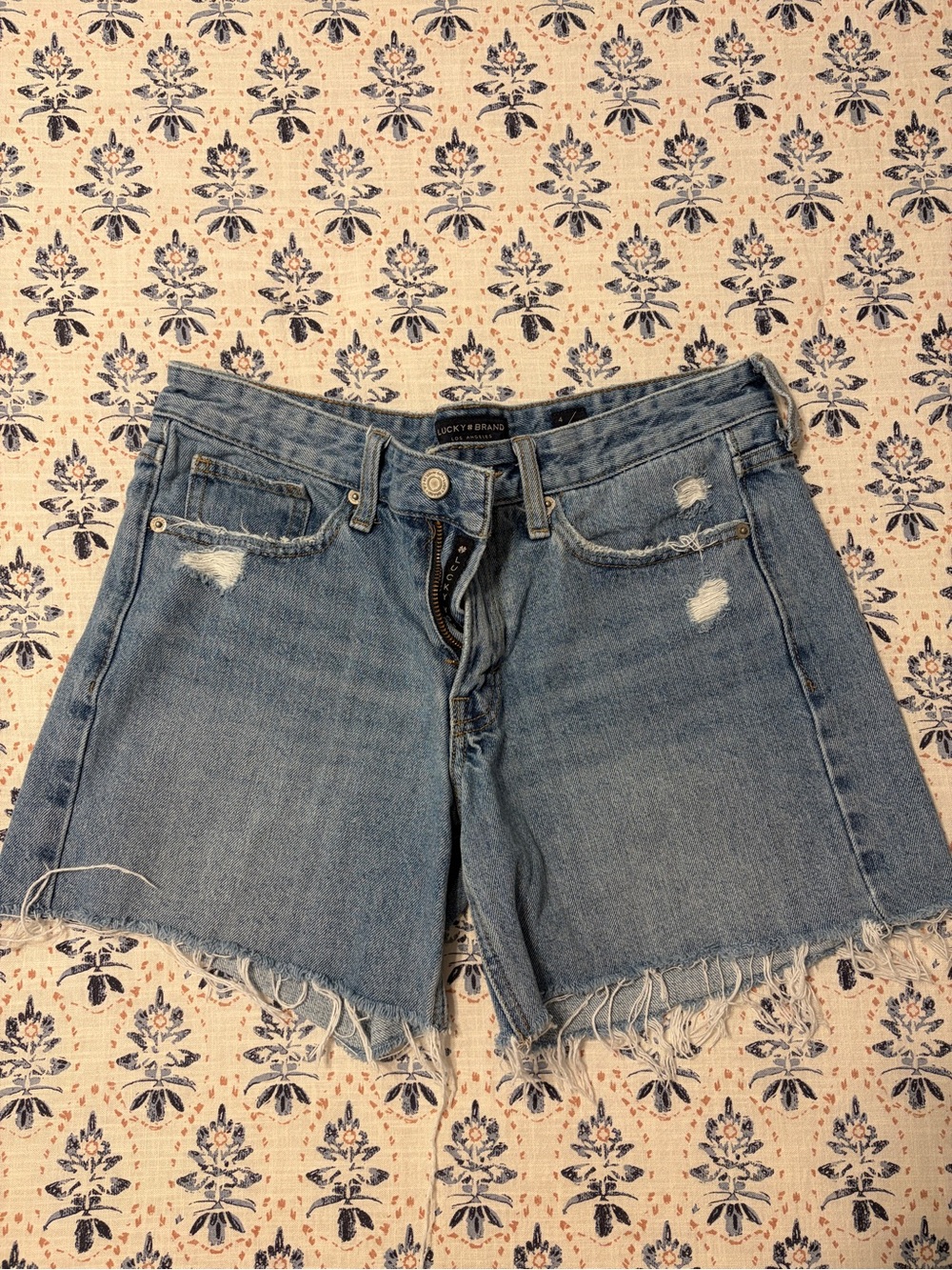Lucky Brand Light Blue Distressed Denim Cutoff Shorts